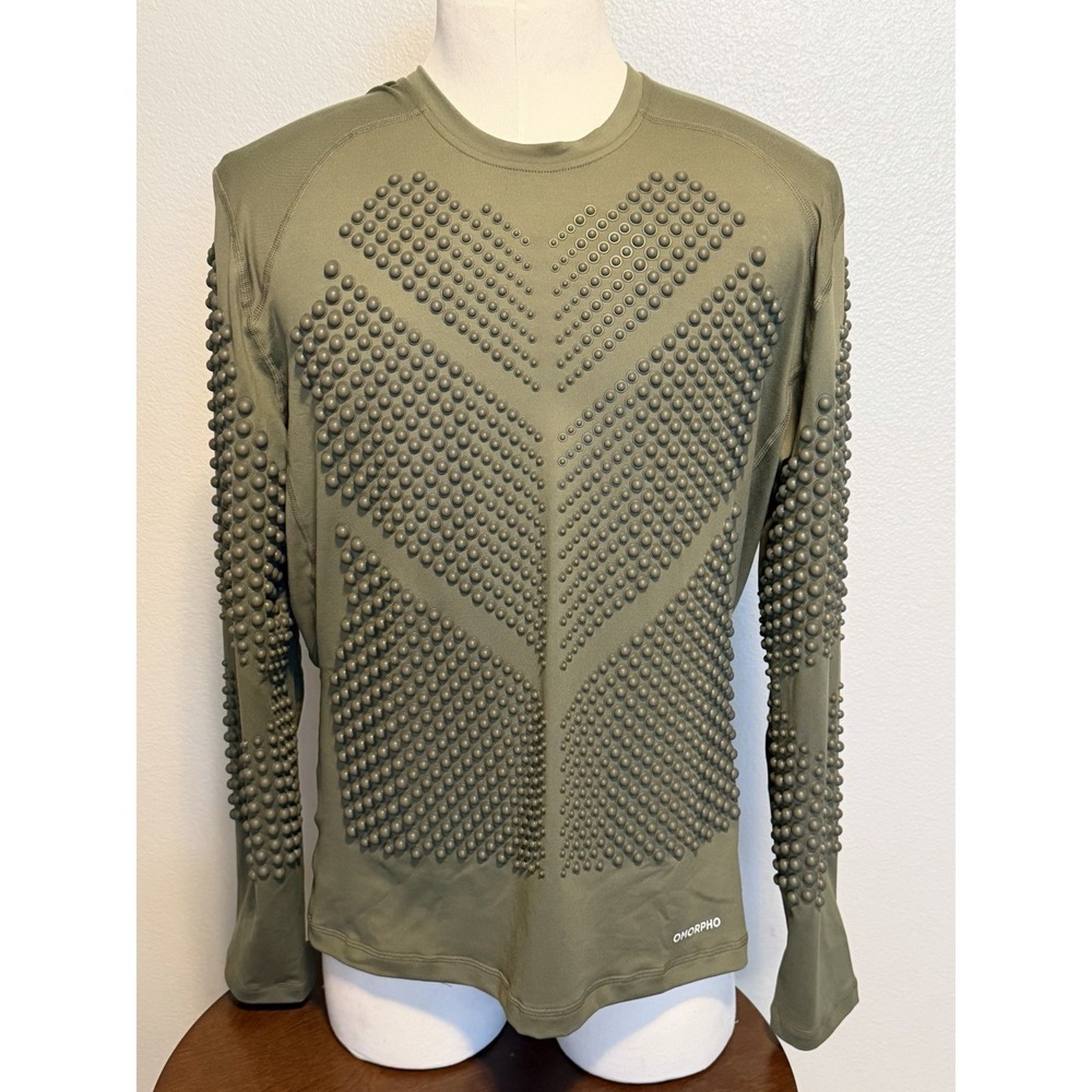 OMORPHO Size XL Men G-Top Weighted MicroLoad Training Shirt Long Sleeve Green